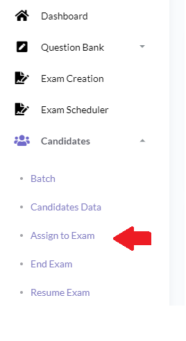 Assign Online Exam to Candidate