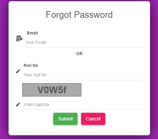 Forgot user password