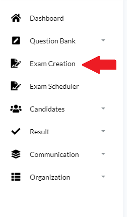 Online Exam Creation Section
