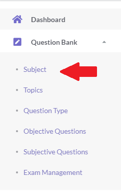 Create Question Bank-Menu