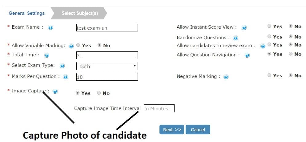 Capture Photo of Remote Online Exam Candidate