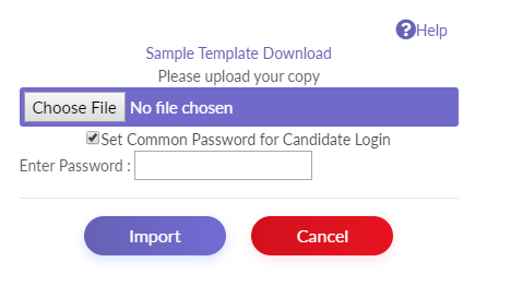 Common password for Candidate Login