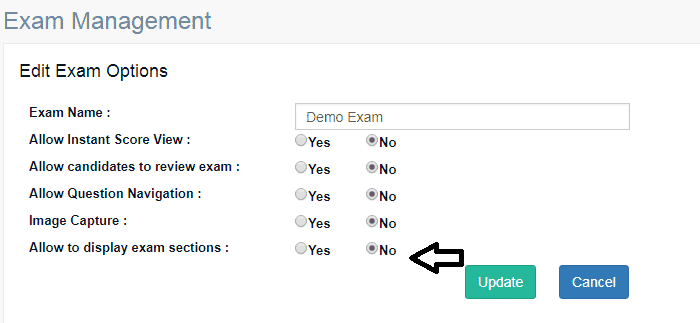 Exam online Exam Section