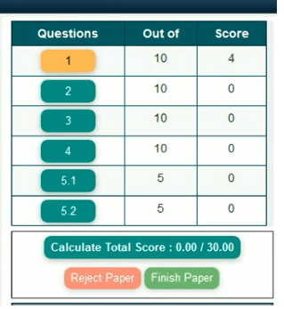 onscreen evaluation score calculation