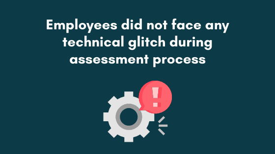 Employees did not face any technical glitch during the assessment