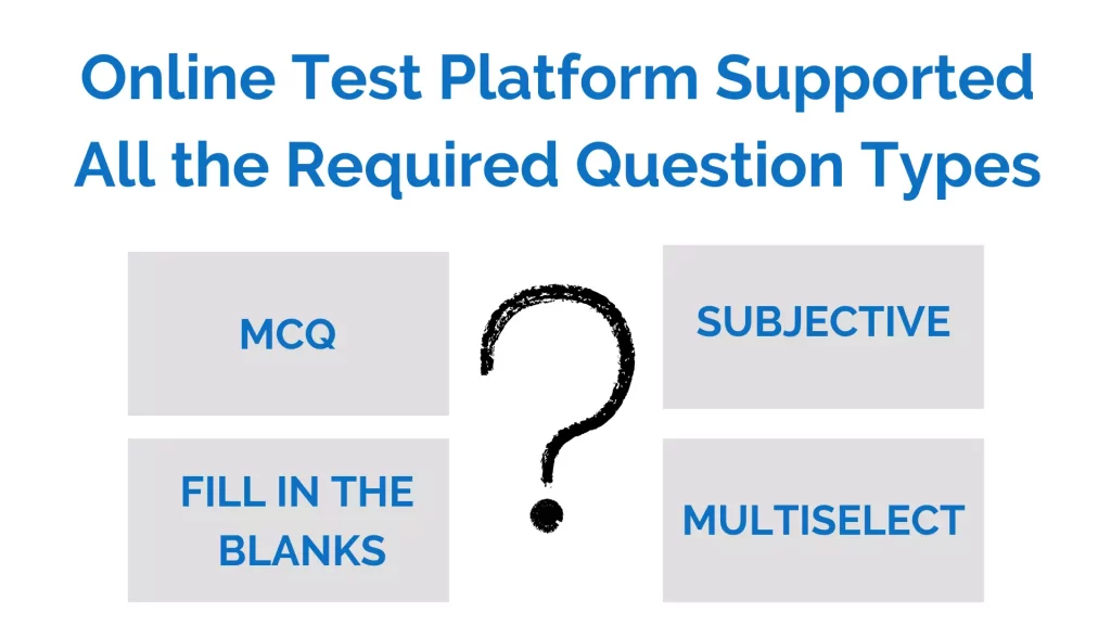 Question types supported in online exam