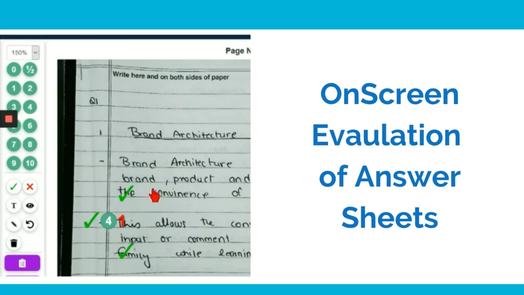 OnScreen Evaluation of Answer Sheets