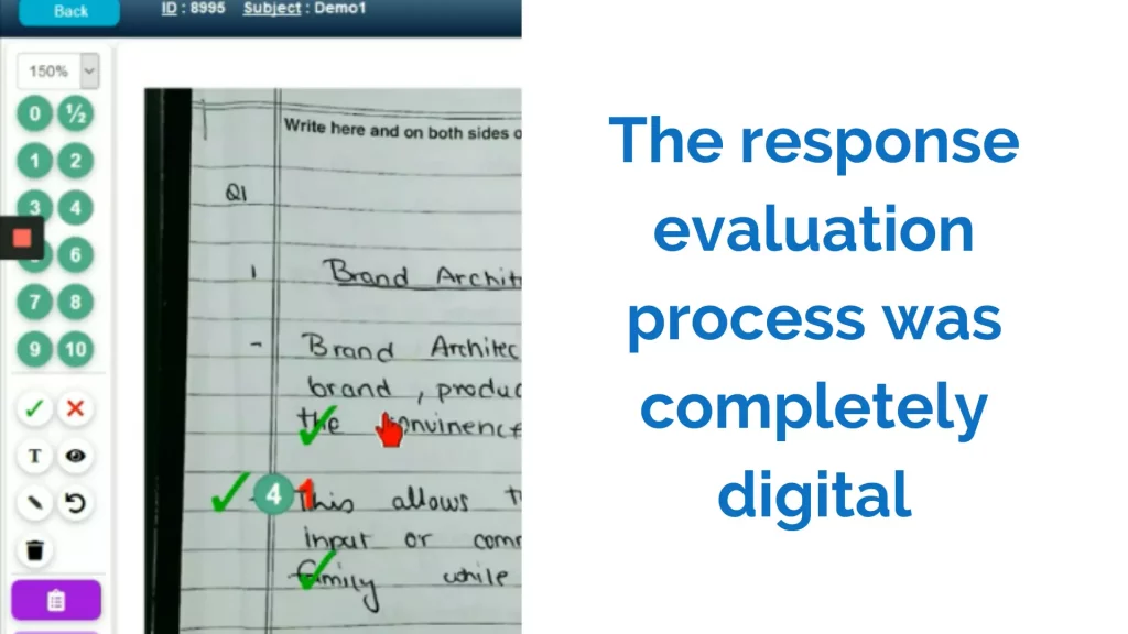 The online response sheet evaluation using online platform