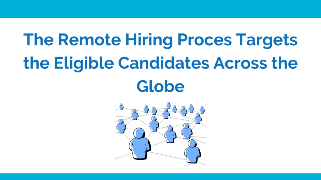 The remote hiring process targets the eligible candidates across the globe