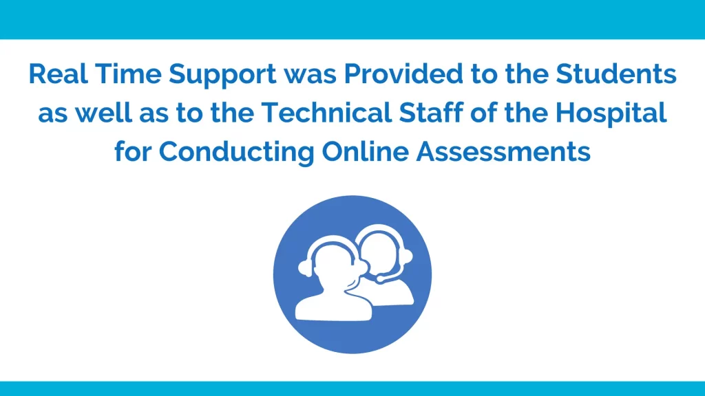Real time support for students and administrators during online screening test