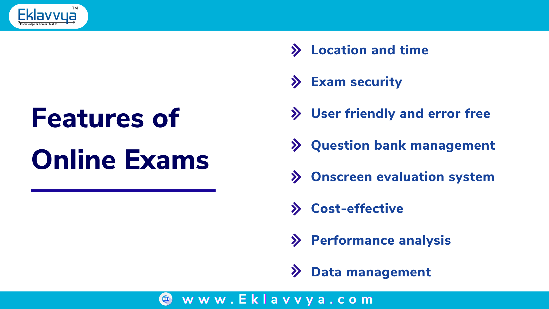 Features of online exams