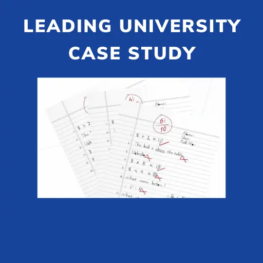 Leading University case study for onscreen evaluation