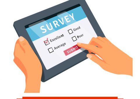 Online survey on a tablet